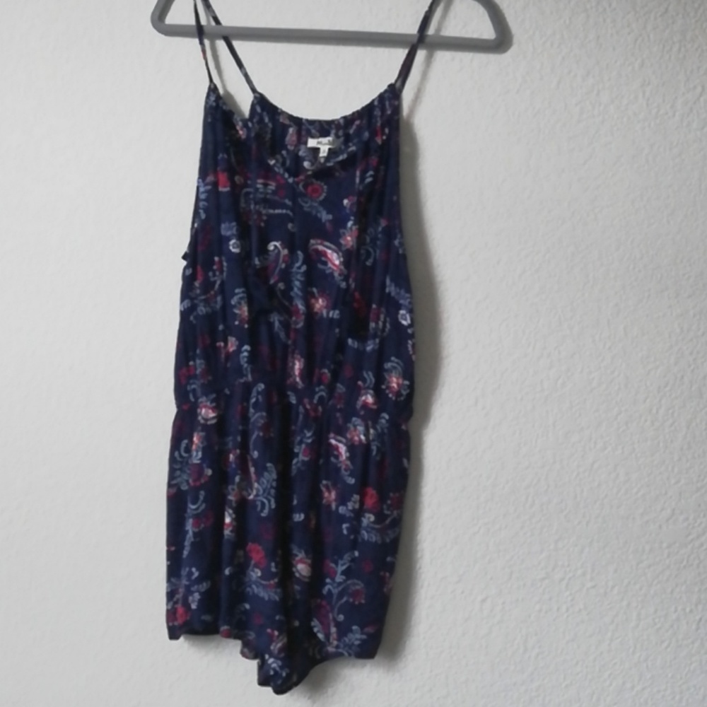 Blue Paisley and floral pattern romper